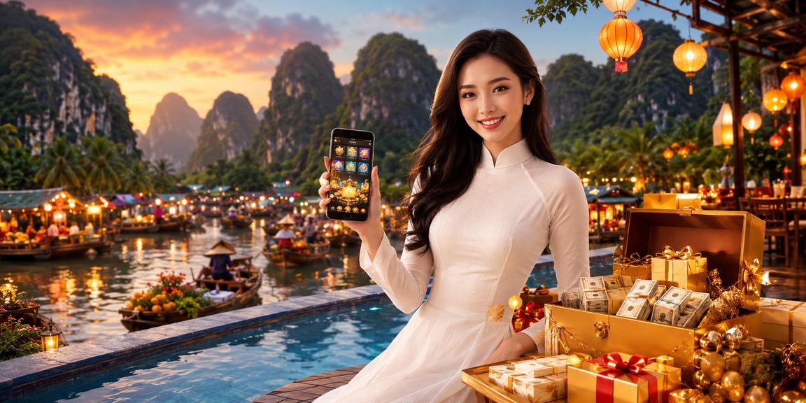 Người dùng mặc áo dài tại Ninh Bình truy cập ứng dụng casino trên điện thoại di động